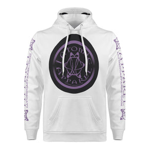 IAtomic Apparels White Black Purp Warm Currents Unisex Hoodie