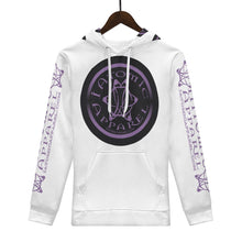 Load image into Gallery viewer, IAtomic Apparels White Black Purp Warm Currents Unisex Hoodie