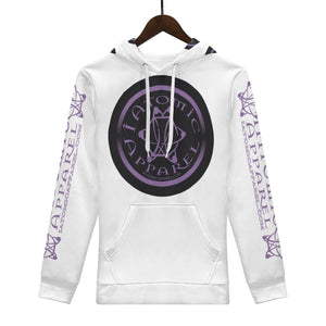 IAtomic Apparels White Black Purp Warm Currents Unisex Hoodie