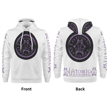 Load image into Gallery viewer, IAtomic Apparels White Black Purp Warm Currents Unisex Hoodie