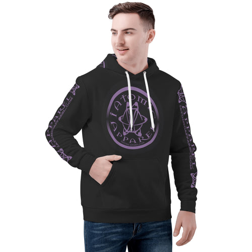 IAtomic Apparels Black Purp Black Warm Currents Unisex Hoodie