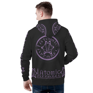 IAtomic Apparels Black Purp Black Warm Currents Unisex Hoodie