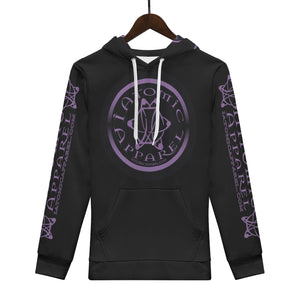 IAtomic Apparels Black Purp Black Warm Currents Unisex Hoodie