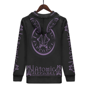 IAtomic Apparels Black Purp Black Warm Currents Unisex Hoodie