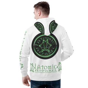 IAtomic Apparels White Mean Green Warm Currents Unisex Hoodie