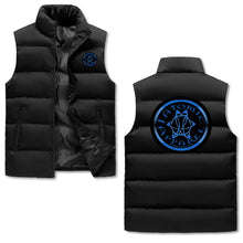 Load image into Gallery viewer, IAtomic Apparels Black Infamous Blue Warm Currents Bubble Vest