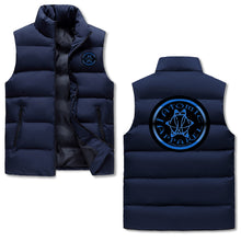 Load image into Gallery viewer, IAtomic Apparels Black Infamous Blue Warm Currents Bubble Vest