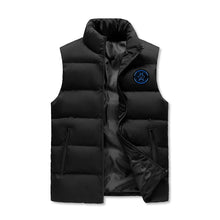 Load image into Gallery viewer, IAtomic Apparels Black Infamous Blue Warm Currents Bubble Vest