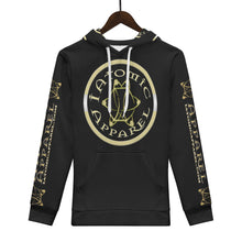 Load image into Gallery viewer, IAtomic Apparels Black Gold Standard Warm Currents Unisex Hoodie