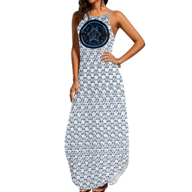 IAtomic Apparels Infamous Blue 3/4ths Sleeveless Summer Dress
