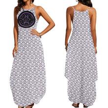 Load image into Gallery viewer, IAtomic Apparels Black Purp 3/4ths Sleeveless Summer Dress