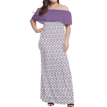 Load image into Gallery viewer, IAtomic Apparels Purp Black Shoulder Drape 3/4ths Summer Dress