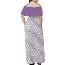 Load image into Gallery viewer, IAtomic Apparels Purp Black Shoulder Drape 3/4ths Summer Dress