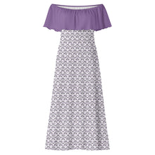 Load image into Gallery viewer, IAtomic Apparels Purp Black Shoulder Drape 3/4ths Summer Dress