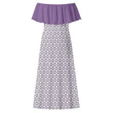 Load image into Gallery viewer, IAtomic Apparels Purp Black Shoulder Drape 3/4ths Summer Dress