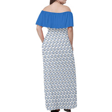 Load image into Gallery viewer, IAtomic Apparels Infamous Blue Shoulder Drape 3/4ths Summer Dress