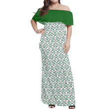 Load image into Gallery viewer, IAtomic Apparels Mean Green Shoulder Drape 3/4ths Summer Dress