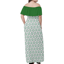 Load image into Gallery viewer, IAtomic Apparels Mean Green Shoulder Drape 3/4ths Summer Dress