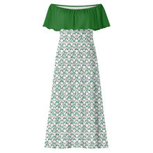 Load image into Gallery viewer, IAtomic Apparels Mean Green Shoulder Drape 3/4ths Summer Dress