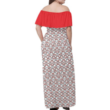 Load image into Gallery viewer, IAtomic Apparels Dirty Red Shoulder Drape 3/4ths Summer Dress