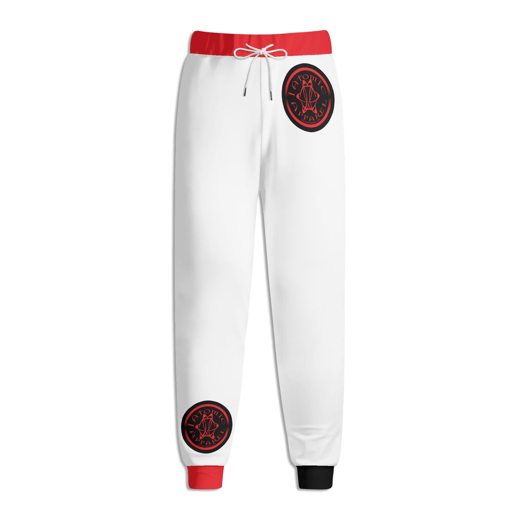 IAtomic Apparels White Dirty Red Athletic Unisex Sweatpants