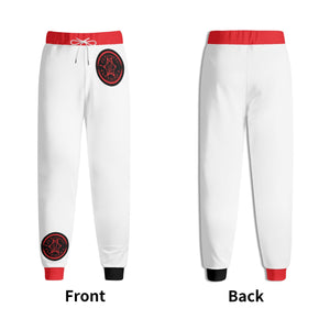 IAtomic Apparels White Dirty Red Athletic Unisex Sweatpants