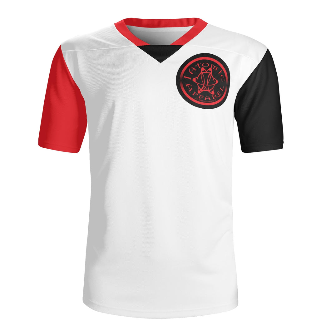 IAtomic Apparels White Dirty Red Mens All Occasion Athletic Jersey