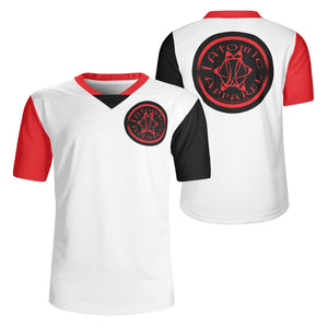 IAtomic Apparels White Dirty Red Mens All Occasion Athletic Jersey