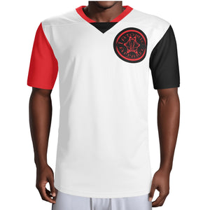 IAtomic Apparels White Dirty Red Mens All Occasion Athletic Jersey