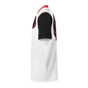 IAtomic Apparels White Dirty Red Mens All Occasion Athletic Jersey