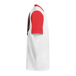 IAtomic Apparels White Dirty Red Mens All Occasion Athletic Jersey