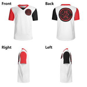 IAtomic Apparels White Dirty Red Mens All Occasion Athletic Jersey