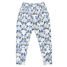 Load image into Gallery viewer, IAtomic Apparel&#39;s White Infamous Blue Luxury Joggers