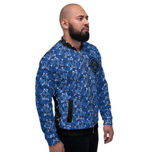 Load image into Gallery viewer, IAtomic Apparel&#39;s Infamous Blue Unisex Bomber Jacket