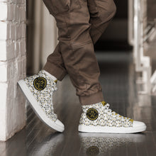 Load image into Gallery viewer, IAtomic Apparel&#39;s Gold Standard White Collection Men’s  NotChux high top canvas shoes