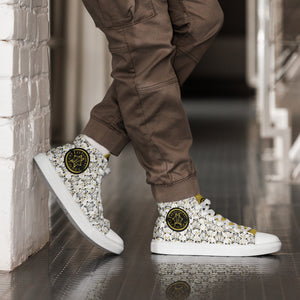 IAtomic Apparel's Gold Standard White Collection Men’s  NotChux high top canvas shoes