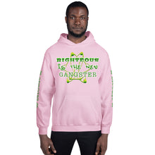 Load image into Gallery viewer, IAtomic Apparel&#39;s Mean Green Righteous Is T he New Gangster Unisex Hoodie