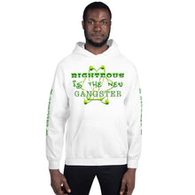 Load image into Gallery viewer, IAtomic Apparel&#39;s Mean Green Righteous Is T he New Gangster Unisex Hoodie