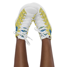 Load image into Gallery viewer, IAtomic Apparel&#39;s Canary Blue Women’s NotChux high top canvas shoes