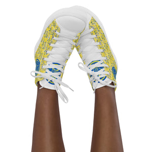 IAtomic Apparel's Canary Blue Women’s NotChux high top canvas shoes