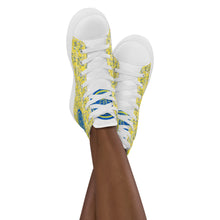 Load image into Gallery viewer, IAtomic Apparel&#39;s Canary Blue Women’s NotChux high top canvas shoes