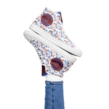 Load image into Gallery viewer, IAtomic Apparel&#39;s Blue Cherry Women’s NotChux high top canvas kicks