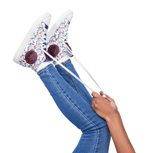 IAtomic Apparel's Blue Cherry Women’s NotChux high top canvas kicks