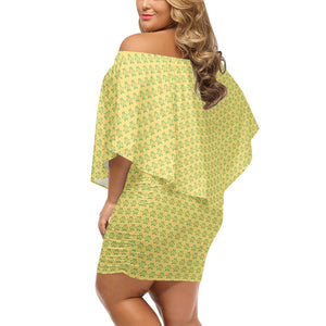 IAtomic Apparel's Canary Green Diamond Drape Body Dress