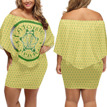 Load image into Gallery viewer, IAtomic Apparel&#39;s Canary Green Diamond Drape Body Dress