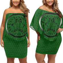 Load image into Gallery viewer, IAtomic Apparel&#39;s Mean Green Diamond Drape Body Dress