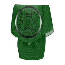 Load image into Gallery viewer, IAtomic Apparel&#39;s Mean Green Diamond Drape Body Dress