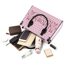 Load image into Gallery viewer, IAtomic Apparel&#39;s Pink Cherry Vegan Friendly PU Tote Bag