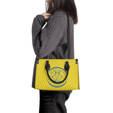 Load image into Gallery viewer, IAtomic Apparel&#39;s Canary Blue Vegan Friendly PU Tote Bag