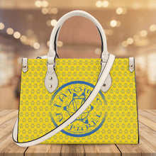 Load image into Gallery viewer, IAtomic Apparel&#39;s Canary Blue Vegan Friendly PU Tote Bag